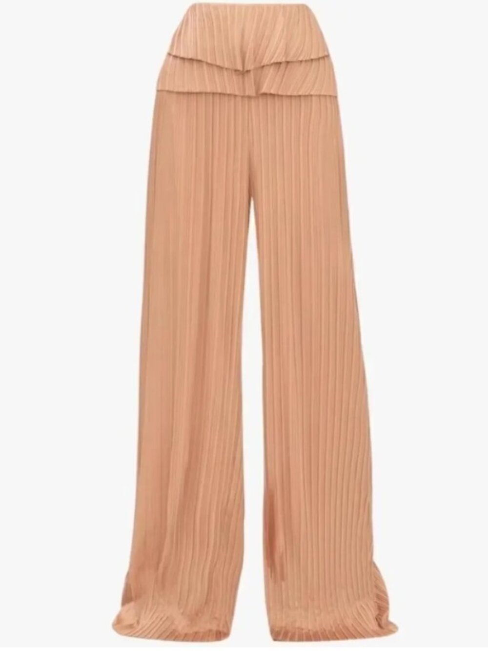 ANDREA IYAMAH Beige LINEA PLEATED PANTS